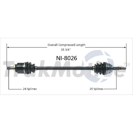 Surtrack Axle Cv Axle Shaft, Ni-8026 NI-8026